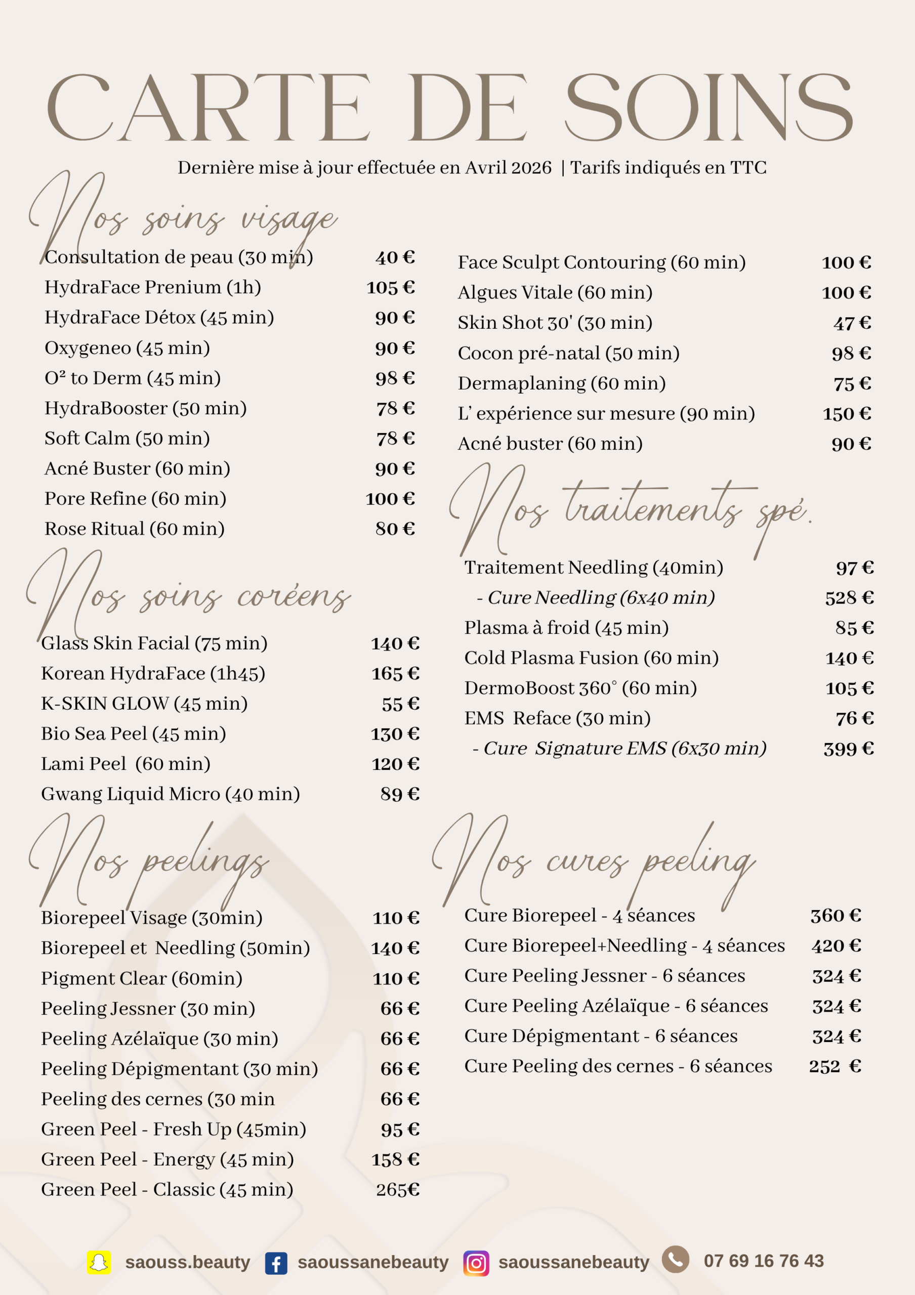 1 carte des soins
